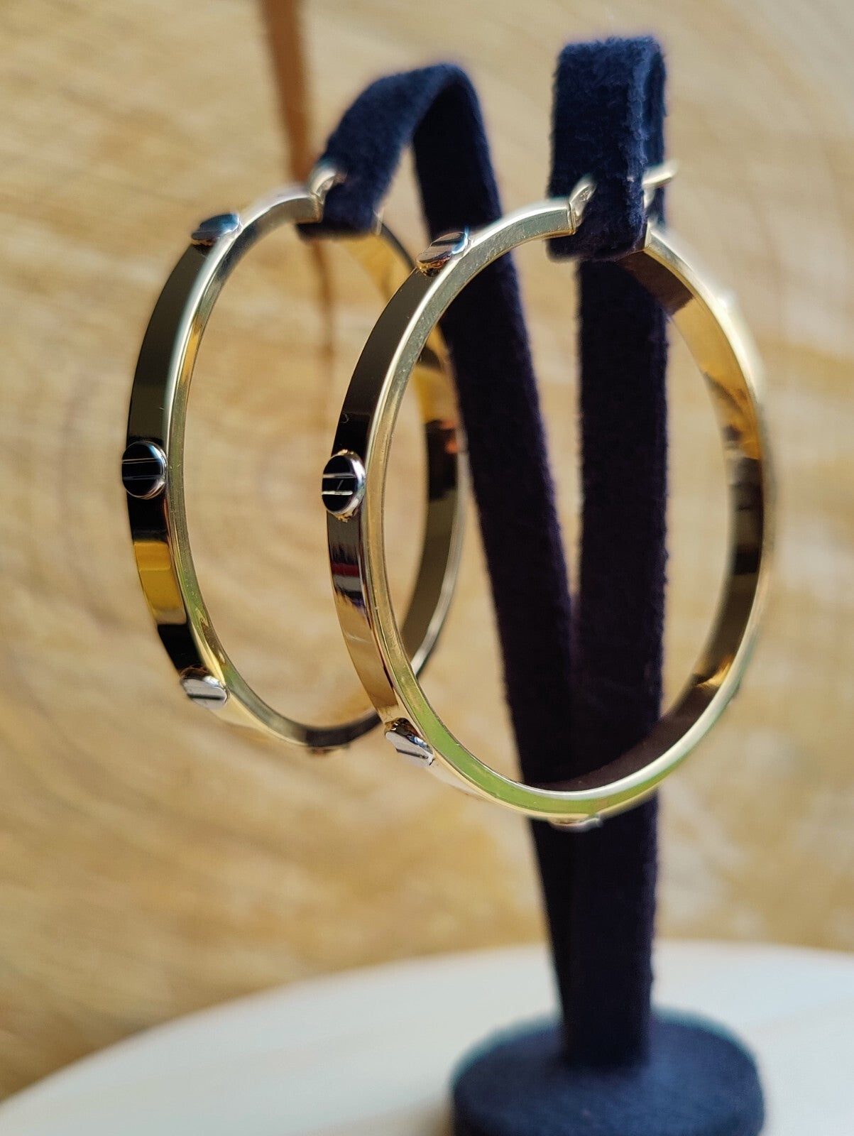 NEW Huge Gold Hoop Earrings 9ct Yellow Gold 40mm Hallmarked Hoops Hinge Love ly