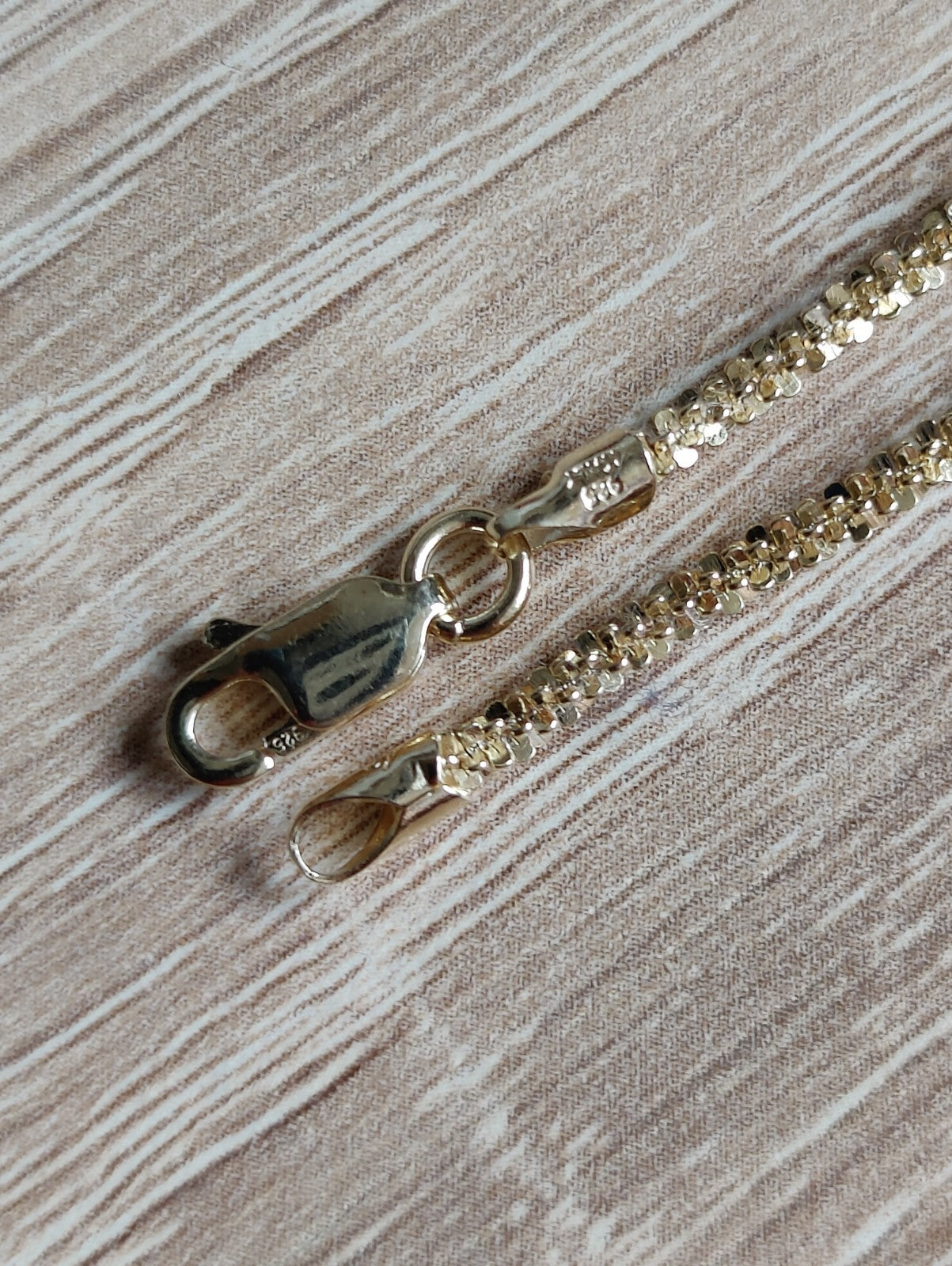 Lovely 925 Sterling Silver 18ct Yellow Gold Plated Fancy Chain 18inch long