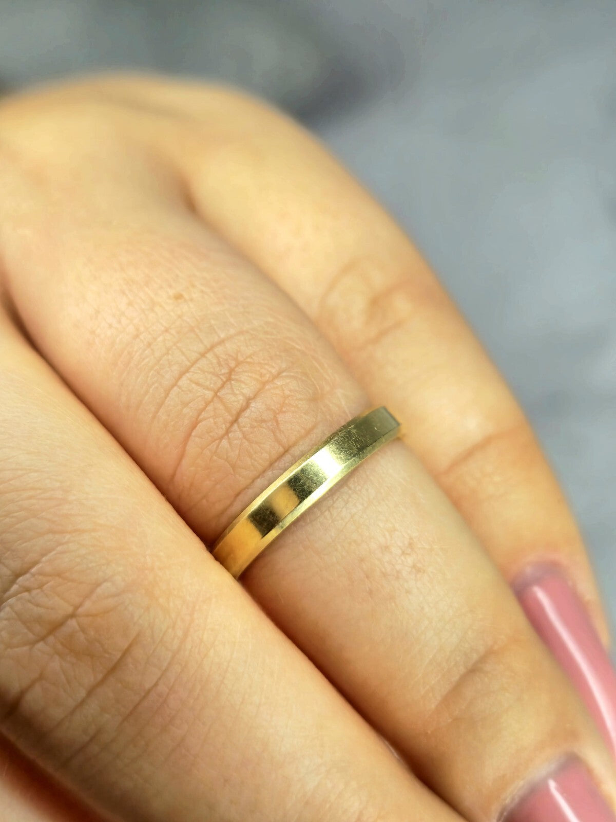 14ct Yellow gold 2.5mm Flat-flat Chamfered Edges Matt Wedding Ring M+ Band