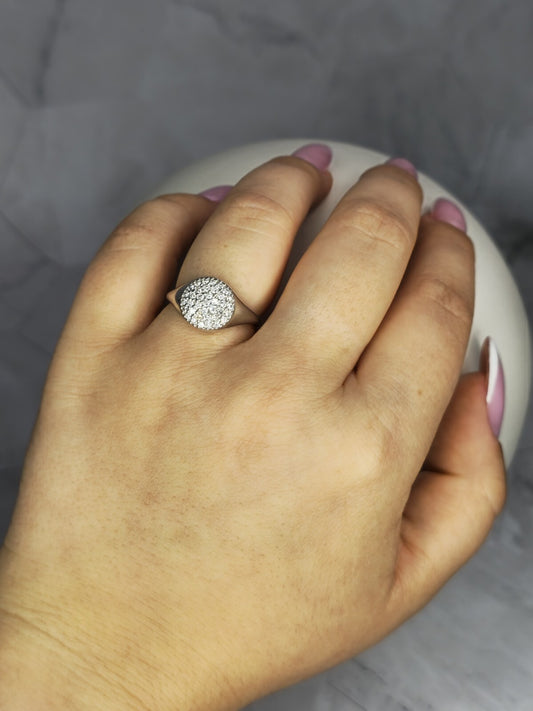 LOVELY Pandora LovePods Pavé Diamond & 18K Yellow Gold Ring size N 6grams