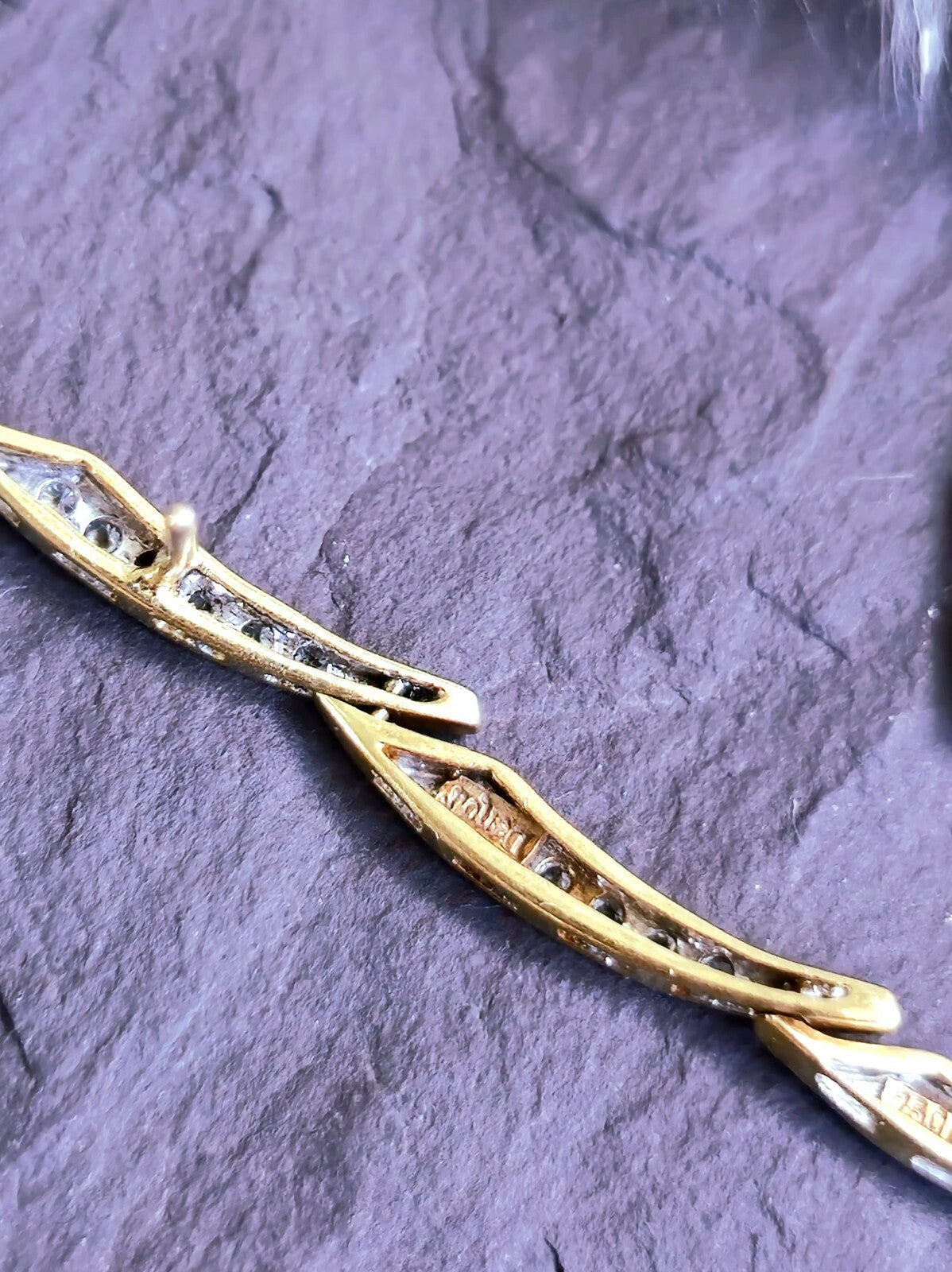18k Yellow Gold Diamond Drop Earrings Long Segments Butterfly Hallmarked 45mm