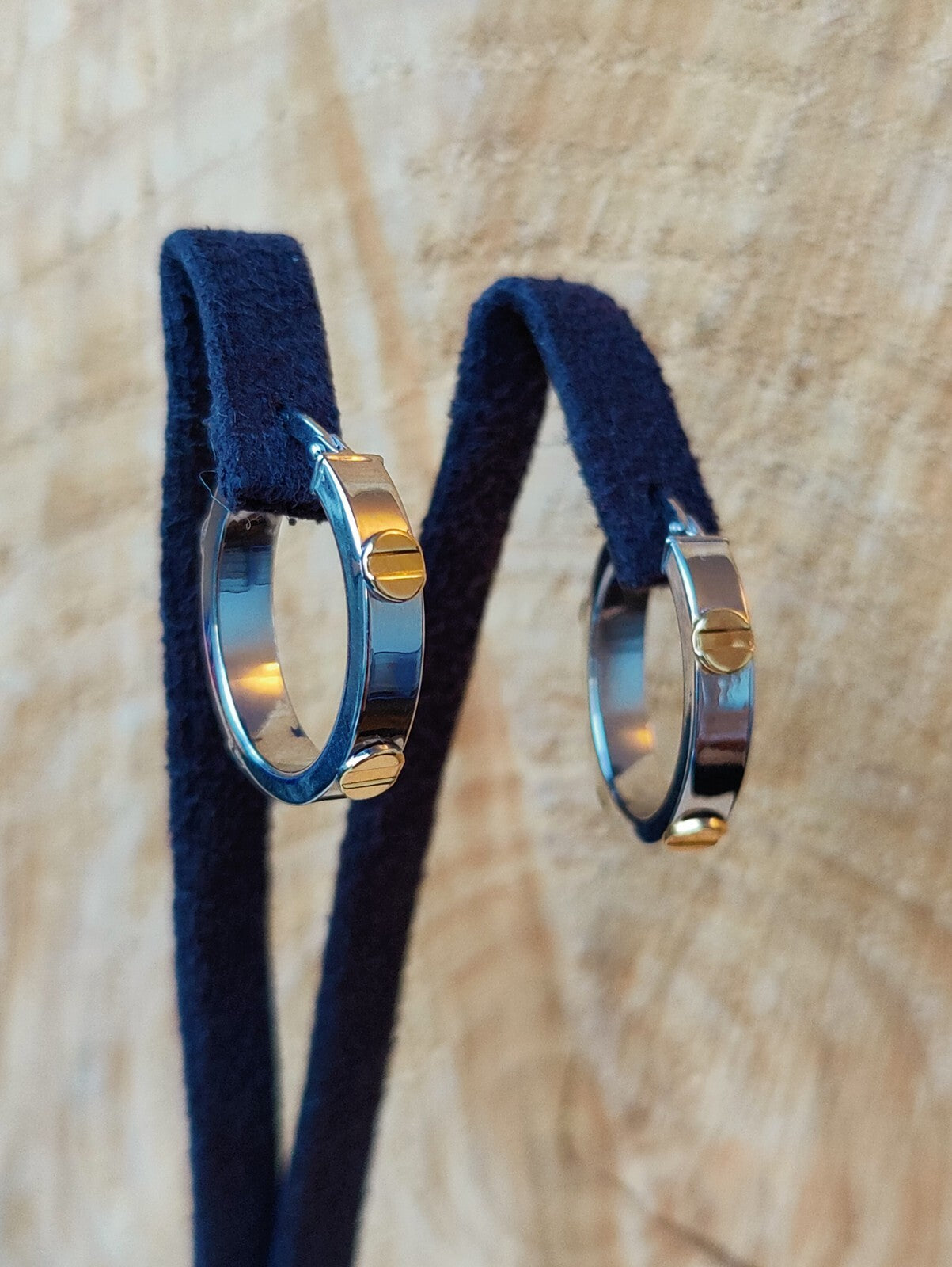OVAL Gold Screw Hoop Earrings 9ct White Gold 24mm x 18mm Hallmarked Oval Shape