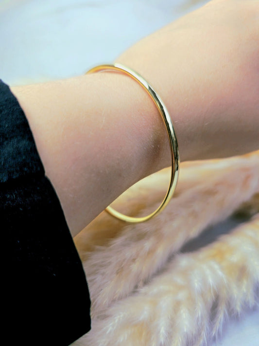 New 9ct Yellow Gold Round Bangle Stacking BRACELET Lovely 4mm 70mm diameter
