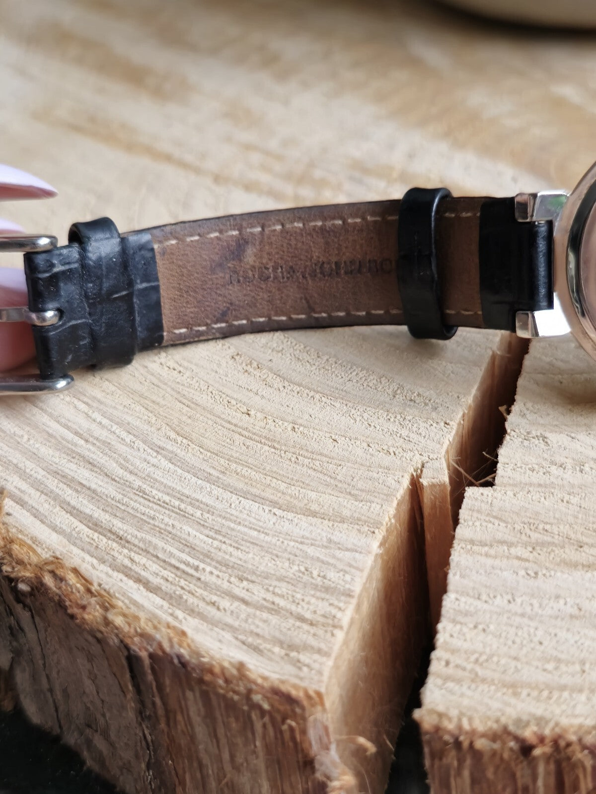 Beautiful Rocha John Rocha Watch Mother of Pearl Dial Leather Strap Chronograph