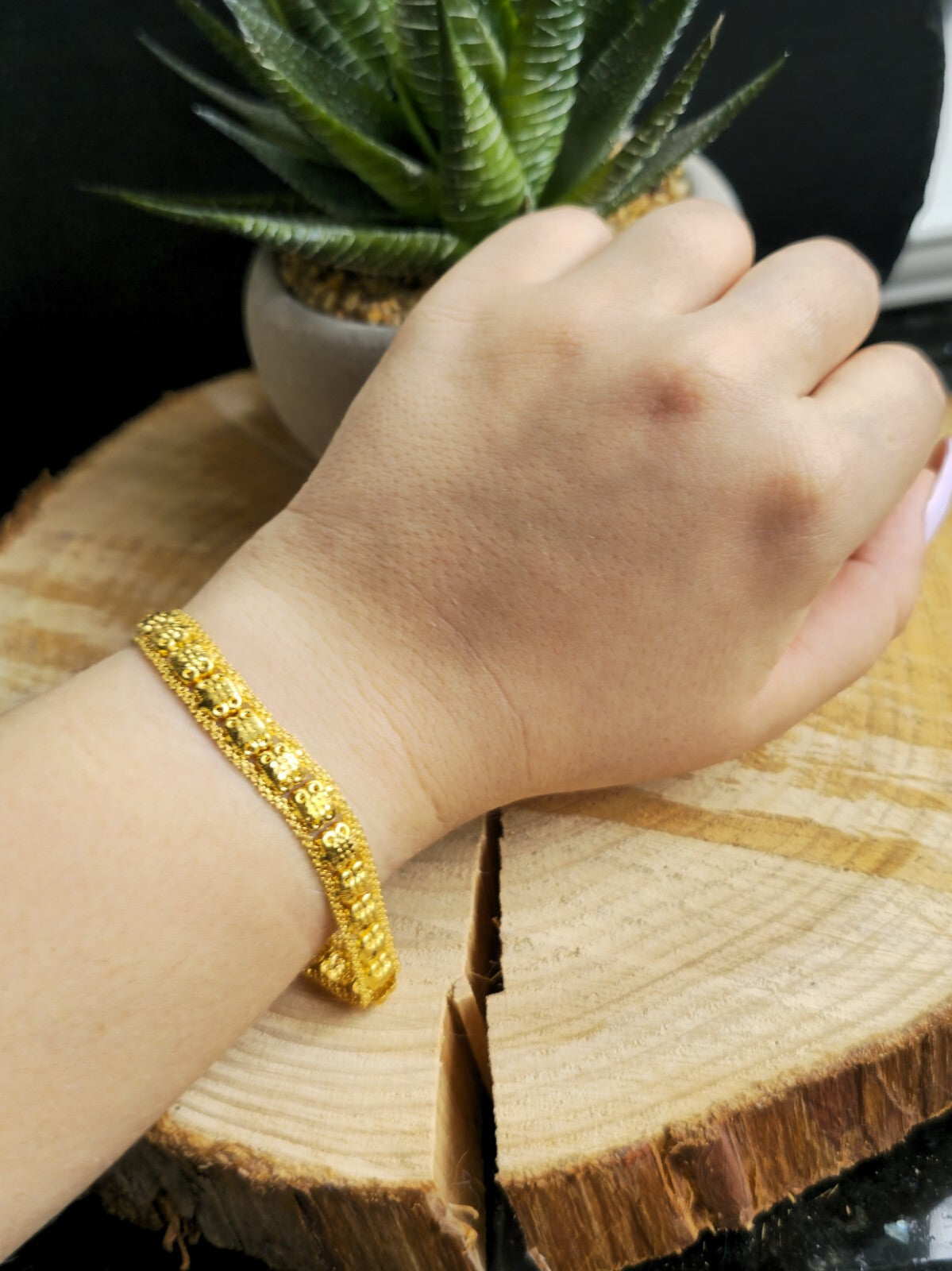 Solid 22ct Yellow Gold Fancy Chain BRACELET 7inch Hook Clasp HALLMARKED