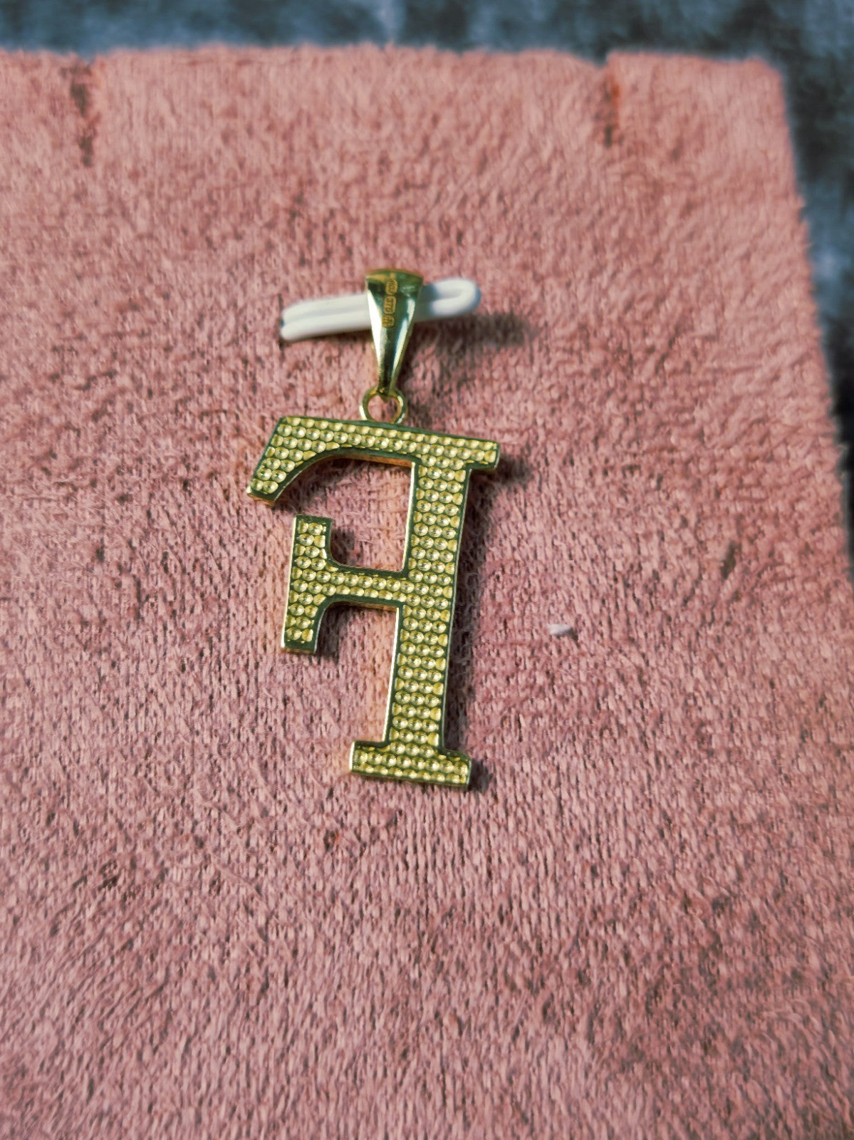 New Solid 9K Yellow Gold Initial Letter F Pendant Personalised 32mm Hallmarked