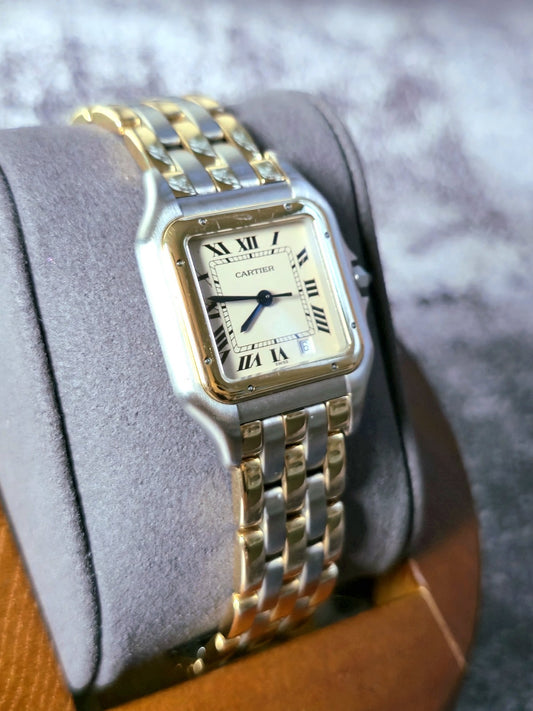 Rare Cartier Panthere Watch Midi 183949 Three Rows 18ct Yellow Gold Quartz Great