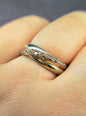 Solid 9ct Yellow Gold Half Eternity Ring Wedding Band Trinity Ring C/Z Size Q