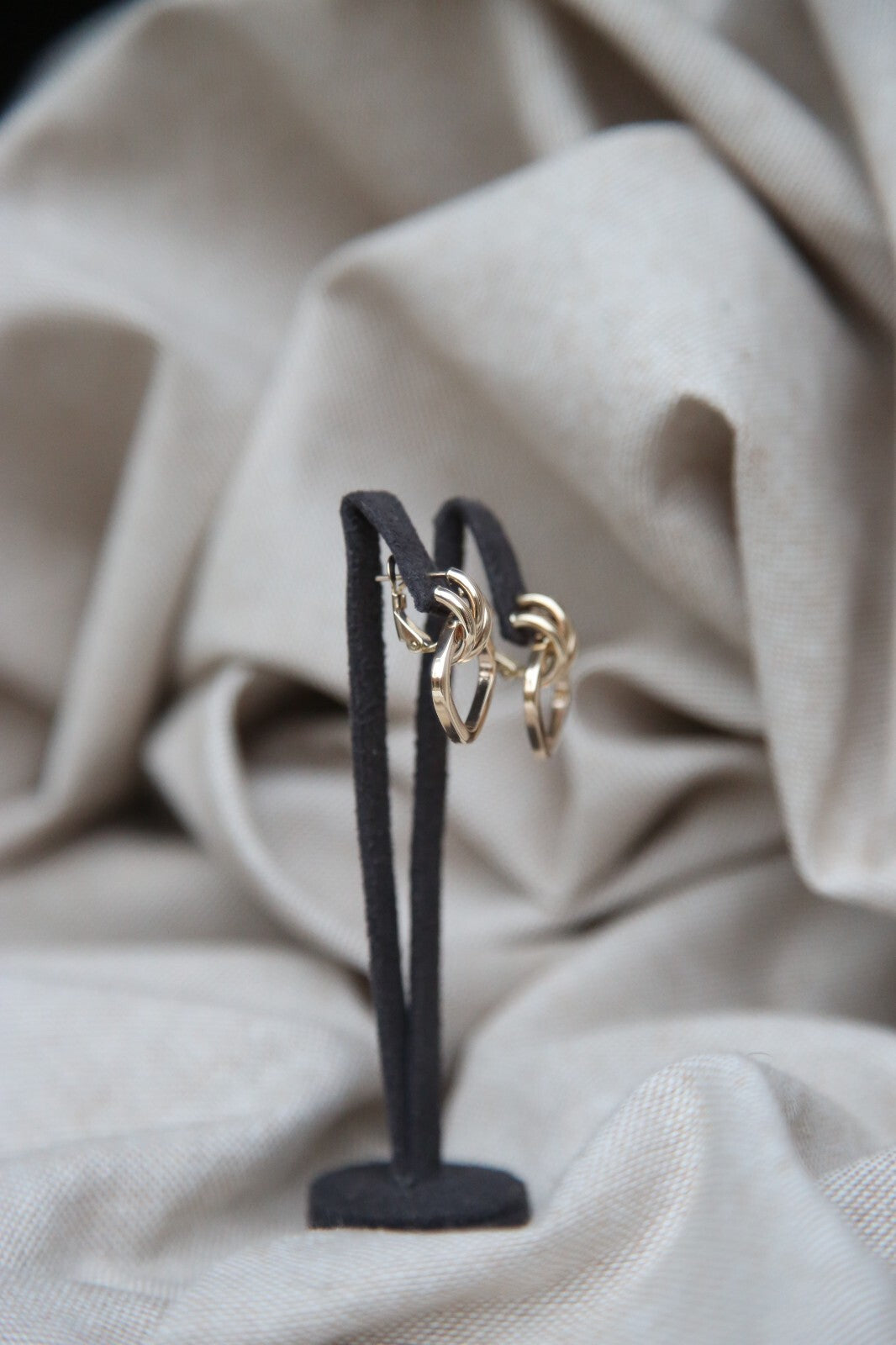 New Solid 9ct Yellow Gold Earrings Studs Knot Omega Clasp Hallmarked