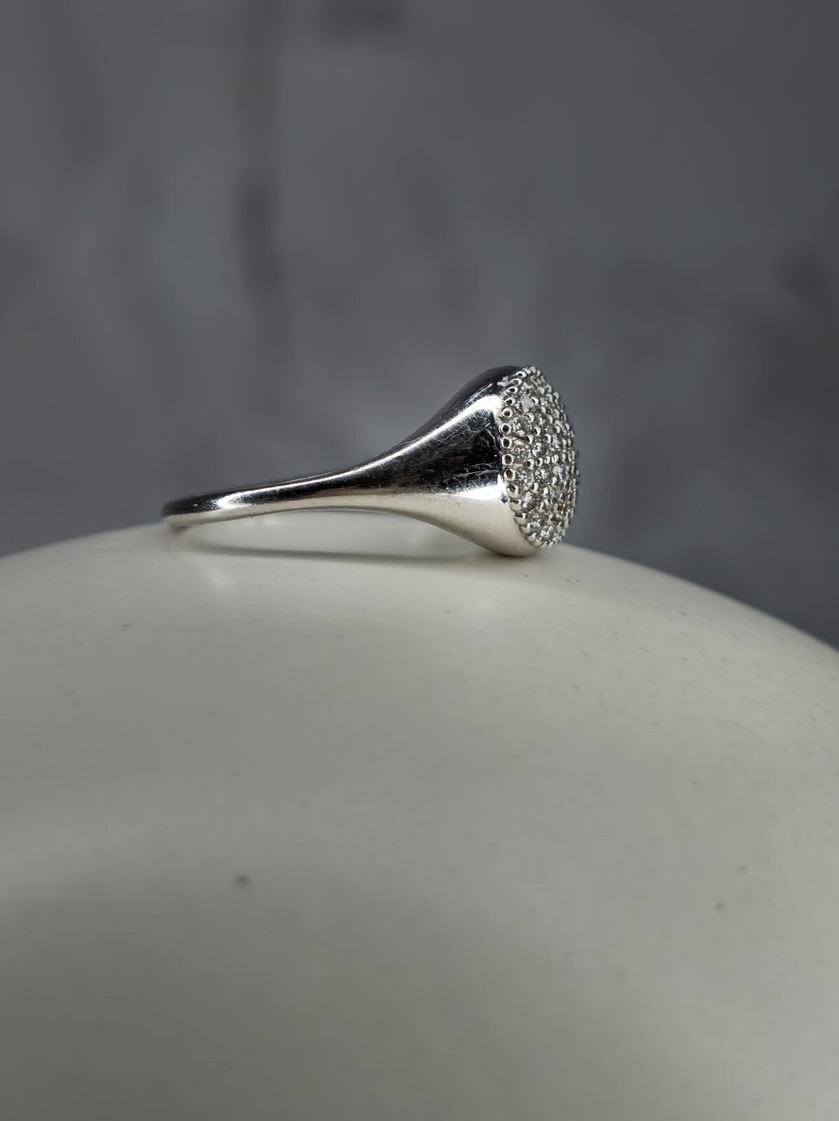 LOVELY Pandora LovePods Pavé Diamond & 18K Yellow Gold Ring size N 6grams