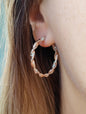 9ct White and Rose Gold Twist Hoop Earrings 2.7 grams 40mm Hallmarked New
