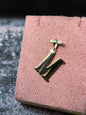 New 9K Yellow Gold Initial M Pendant  Personalised 36mm Long Big Loop Hallmarked