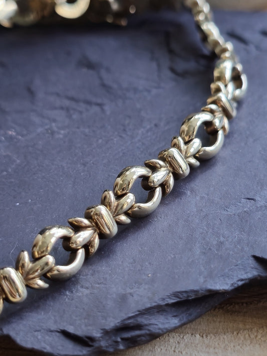 Vintage 9ct Solid Yellow Gold Chain/Necklace Fancy 17-18" Hallmarked 24grams 