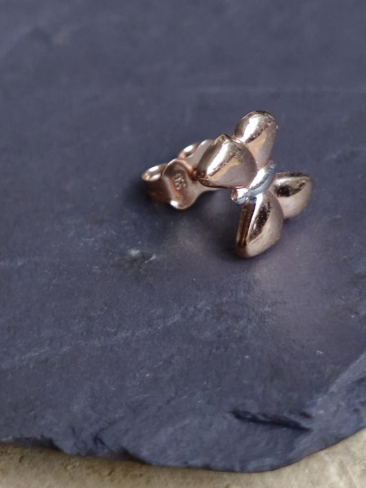 Lovely New 9ct Rose Gold Butterfly Stud Earrings Holiday Summer Kids Cute Gift