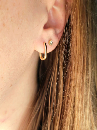 NEW Solid 9ct Yellow Gold Hoop Earrings Small Everyday Hoops Cute Sleepers