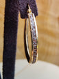 9K Yellow Gold Hoops Cubic Zirconia Earrings 3.0 grams 25mm Hallmarked New CZ