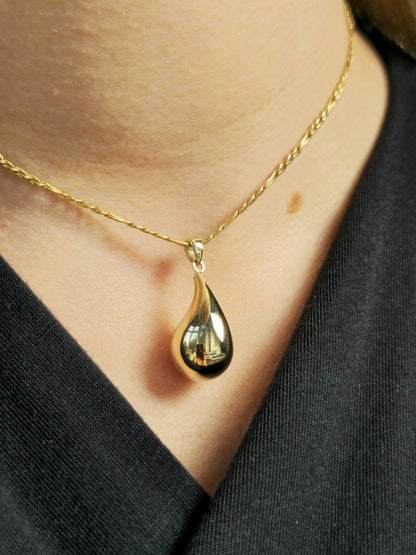 Solid 9k Yellow Gold Set of Pendant and Earrings Bottega Fashion Popped Drop