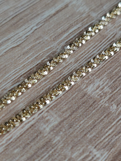 Lovely 925 Sterling Silver 18ct Yellow Gold Plated Fancy Chain 18inch long