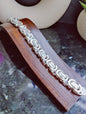 925 Sterling Silver Chunky Heavy Mens Chain Bracelet 52grams Flat Byzantine 10mm