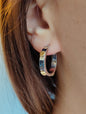 OVAL Gold Screw Hoop Earrings 9ct White Gold 24mm x 18mm Hallmarked Oval Shape