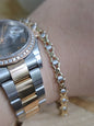 New Solid 9ct Yellow/White Gold Fancy BRACELET 7.5inch Hallmarked X design