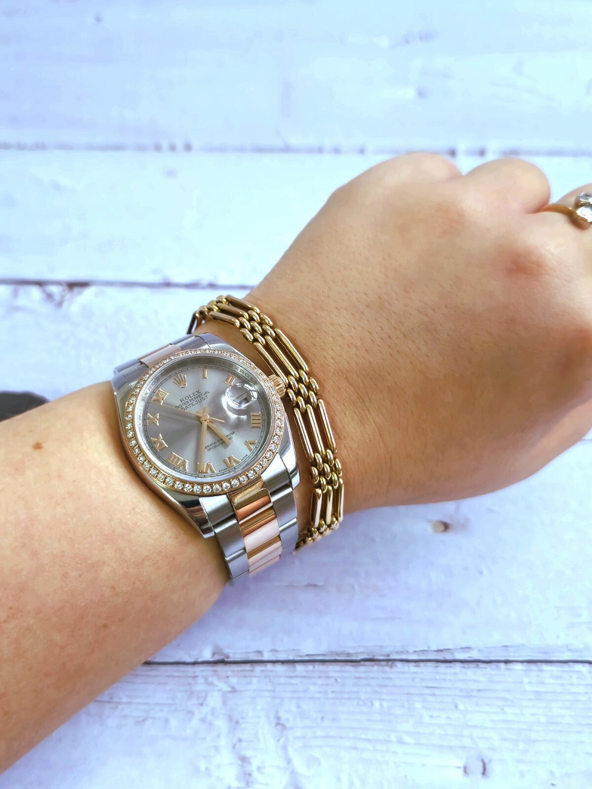 Vintage 15ct Rose/Pink Gold Gate Mesh Bracelet Link 20.8cm 13g Unisex 7.5mm Wide