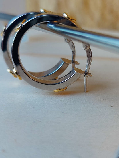 NEW Small Gold Hoop Earrings 9ct White Gold 17mm Hallmarked Hoops Hinge Love ly