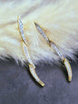 18k Yellow Gold Diamond Drop Earrings Long Segments Butterfly Hallmarked 45mm