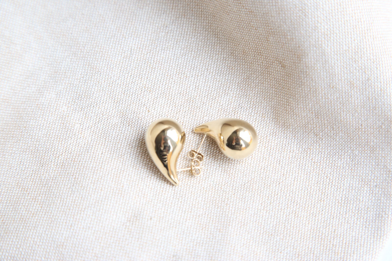 New 9k Yellow Gold Trendy Big Thick Waterdrop Tear Drop Earrings Bottegac 25mm