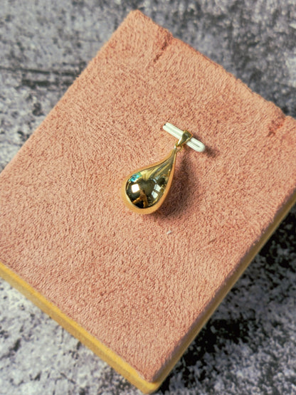 New 9k Yellow Gold Pendant Bottega Fashion Popped Teardrop with Loop Pear Shape