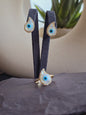 14k Yellow Gold Evil Eye Set of  Ring and Earrings English Clasp