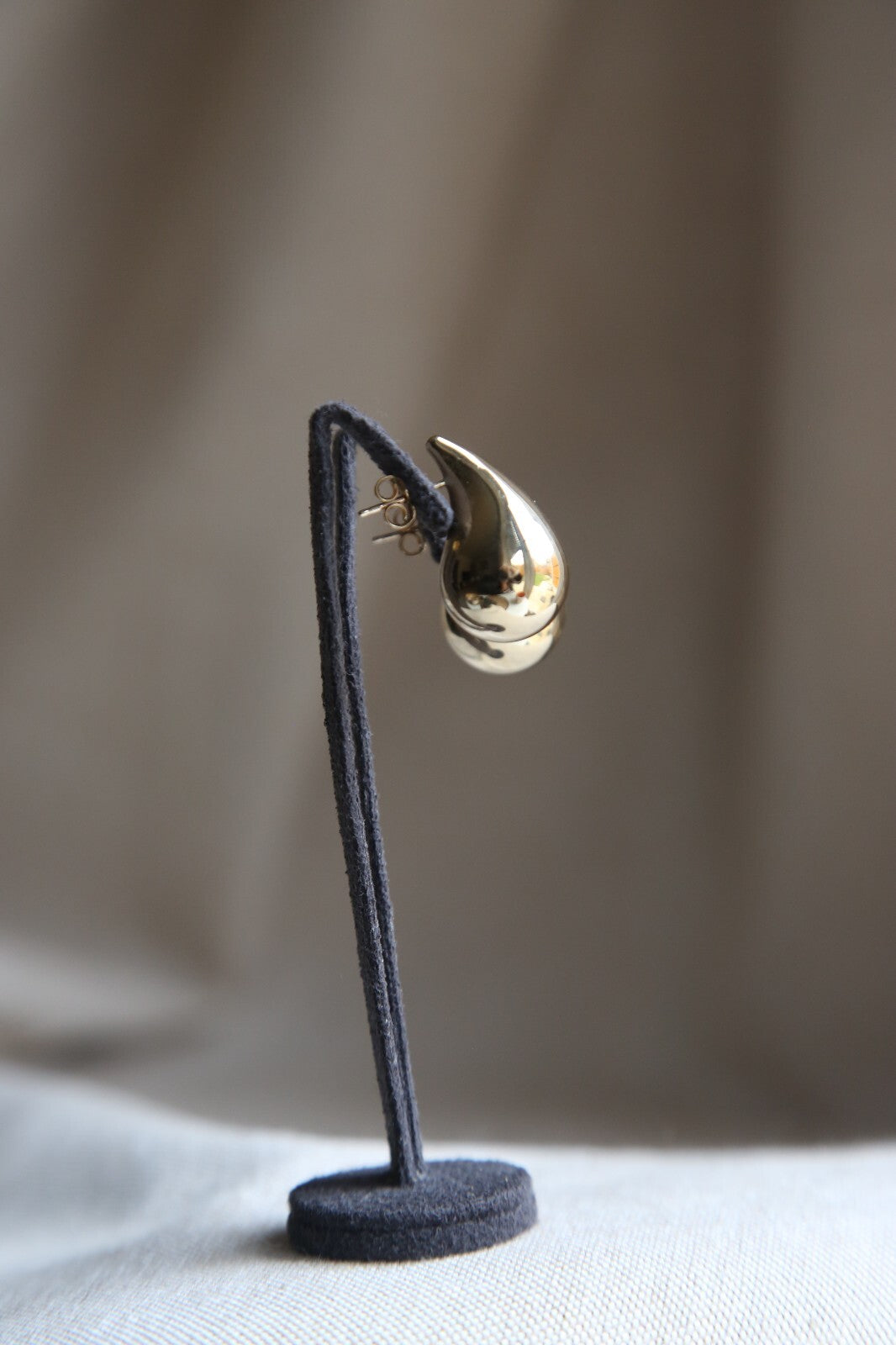 New 9k Yellow Gold Trendy Big Thick Waterdrop Tear Drop Earrings Bottegac 25mm