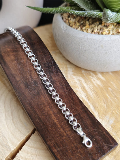 925 Sterling Silver Chunky Paper Clip Chain Bracelet 7mm 7.5grams 7.5inch