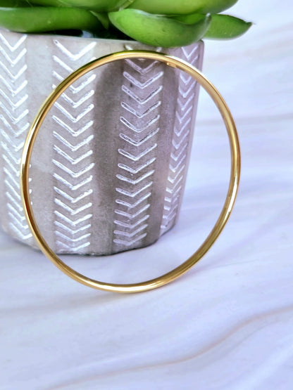 New 9ct Yellow Gold Round Bangle Stacking BRACELET Lovely 4mm 70mm diameter