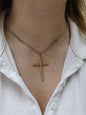 New Solid 9ct Yellow Gold Plain Cross Simple Pendant 55mm x 30mm Hallmarked