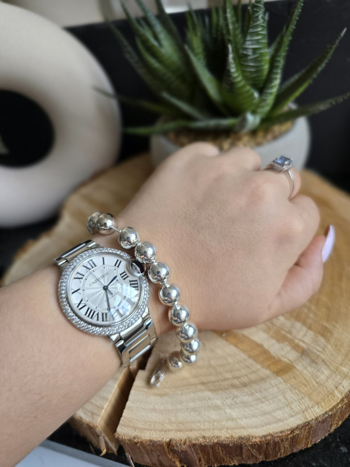 New 925 Sterling Silver Chunky 10mm Ball Bracelet 28grams Bead 22cm