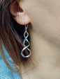 Solid 9ct White Gold  Twist Drop Earrings Leverback Clasp Hallmarked 375 Lovely
