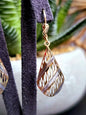 New 9ct Yellow/White Gold Solid Drop Teardrop Earrings Lever back Pattern