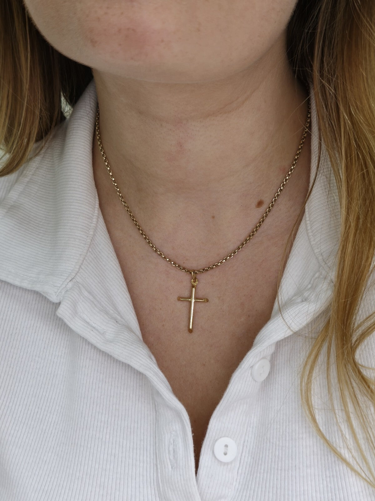 New Solid 9ct Yellow Gold Plain Cross Simple Pendant 30mm x 55mm Hallmarked