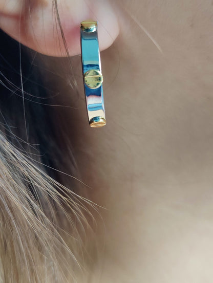 NEW Small Gold Hoop Earrings 9ct White Gold 20mm Hallmarked Hoops Screw Love ly