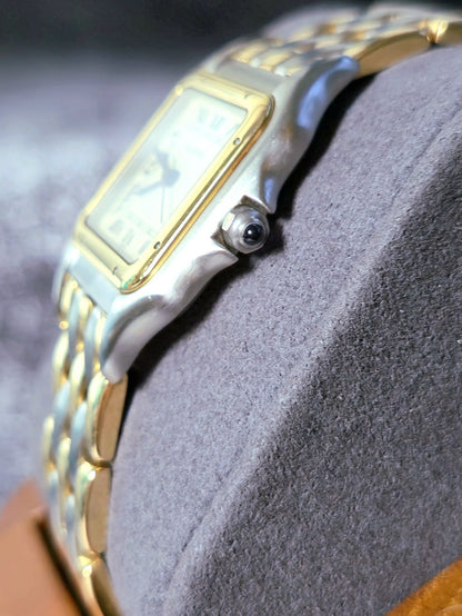 Rare Cartier Panthere Watch Midi 183949 Three Rows 18ct Yellow Gold Quartz Great