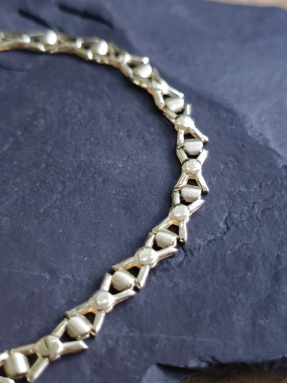 Lovely New Solid 9ct Yellow Gold Fancy BRACELET 7.5inch Hallmarked X design