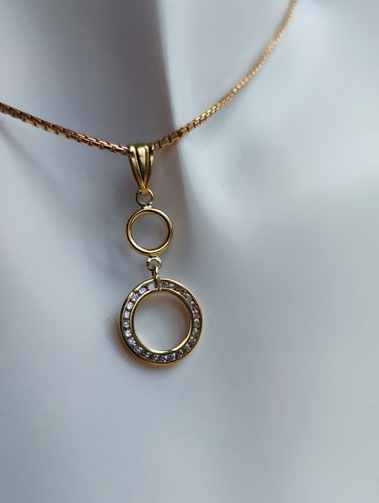 New Solid 9ct Yellow Gold Cubic Zirconia Pendant Round Shape CZ Hallmarked