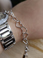 New 925 Sterling Silver Heart Link Bracelet 7.5inch 10mm 7.5grams Hallmarked