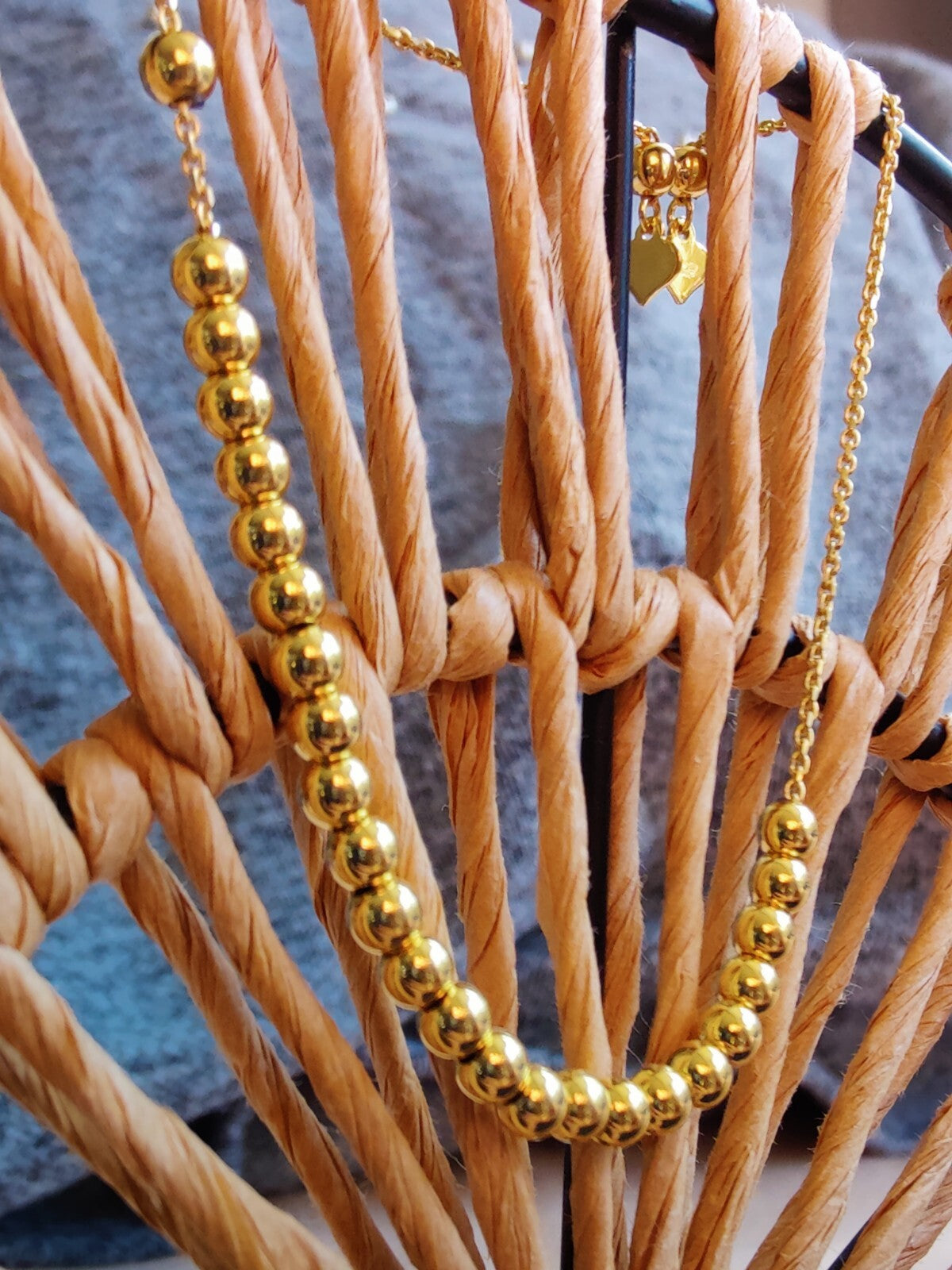 New Solid 9ct Yellow Gold Bracelet Ball Beaded Expandable Balls 4mm 4.9g