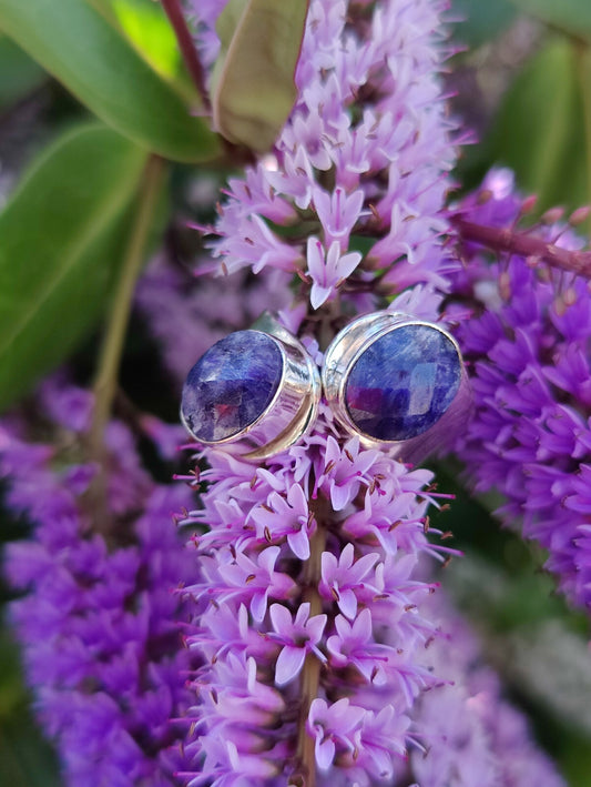 Amazing Lapis Lazuli Ring 925 Sterling Silver Two Stones Twisted Band size R-S