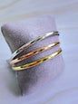 New Set Of 9ct Yellow/White/Rose Gold Round Bangle 4mm Stacking BRACELET 70mm