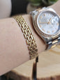 Lovely 9ct Solid Yellow Bold Bracelet Wide Cuff Panthere Vintage 19cm 10,5mm
