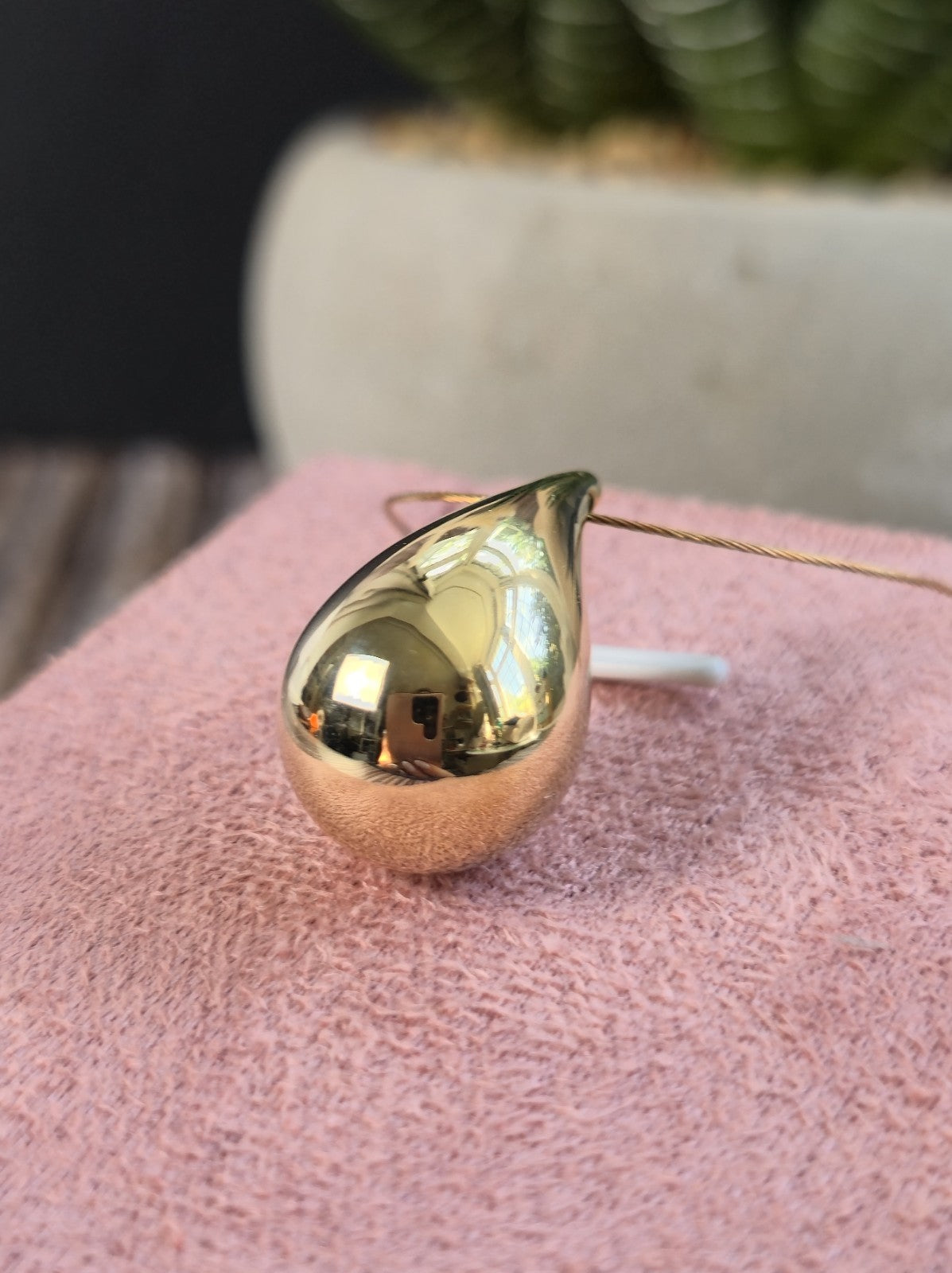 New 9k Yellow Gold Pendant Bottega Fashion Popped Teardrop with Hole Pear Shape