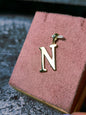 New Solid 9K Yellow Gold Initial Letter N Pendant  Personalised 33mm Hallmarked